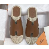Hermes Antigua espadrilles in Calfskin Brown 01 2024