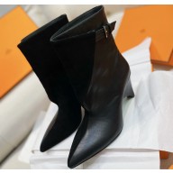 Hermes Heel 9cm Hanae ankle boots in Suede Goatskin Calfskin Black 2024