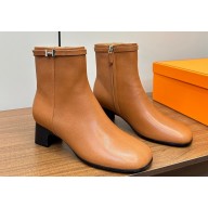 Hermes Heel 4.5cm Imperial 50 ankle boots in calfskin marron alezan 2024