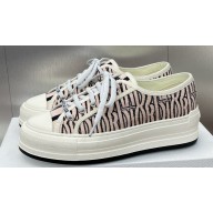 Dior Walk'n'Dior Platform Women/Men Sneakers in Embroidered Cotton with Pale Pink Miss Dior Allover Motif 2024