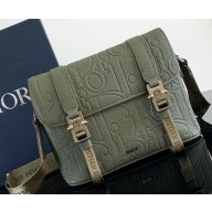 Dior Hit the Road Messenger Bag with Flap in Khaki Dior Gravity Leather and Khaki Grained Calfskin 2024