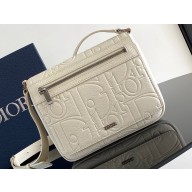 Dior Messenger Bag with Flap in Beige Dior Gravity Leather and Beige Grained Calfskin 2024