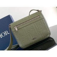 Dior Messenger Bag with Flap in Khaki Dior Gravity Leather and Khaki Grained Calfskin 2024