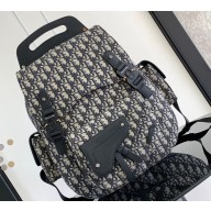 Dior Maxi Gallop Backpack Bag in Beige and Black Dior Oblique Jacquard 2024