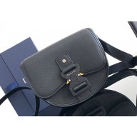 Dior Mini Gallop Bag with Strap in Black Grained Calfskin 2024