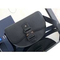 Dior Gallop Bag with Strap in Black Grained Calfskin 2024