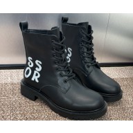 Miss Dior Print Heel 2.5cm Lace-up Ankle Boots in Black Calfskin 2024