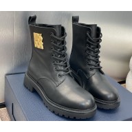 Miss Dior Heel 2.5cm Lace-up Ankle Boots in Black Calfskin 2024