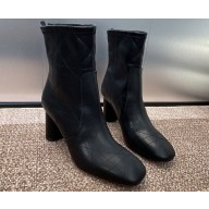 Dior Heel 9cm D-Shadow Heeled Ankle Boots in Black Leather-Effect Stretch Material with Macrocannage Motif 2024