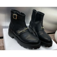 Dior Heel 3.5cm D-Quest Ankle Boots in Black Supple Calfskin 2024