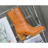 Celine Heel 6.5cm Boots In Shiny Bull Brown 2024
