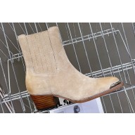 Celine Heel 4.5cm Cruiser Boots Chelsea Boot In Suede Beige 2024