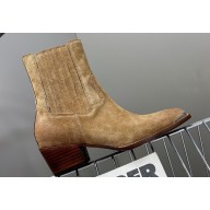 Celine Heel 4.5cm Cruiser Boots Chelsea Boot In Suede Camel 2024