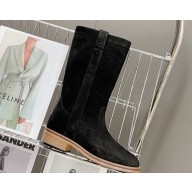 Celine Suede Boots Black 2024