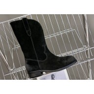 Celine Mid High Boots In Suede Black 2024