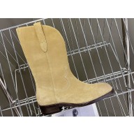 Celine Mid High Boots In Suede Apricot 2024