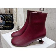 Loewe Heel 5.5cm Toy ankle bootie in nappa lambskin Burgundy 2024