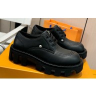 Louis Vuitton LV Checker Women/Men Derby Shoes calf leather Black 1ACN3P 2024