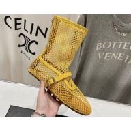 Alaia Fishnet High Ballet Flats Yellow 2024