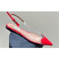 Alaia Le Cœur Flat Slingbacks In Patent Calfskin Red 2024