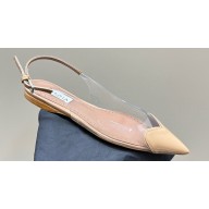 Alaia Le Cœur Flat Slingbacks In Patent Calfskin Nude 2024