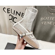 Alaia Fishnet High Ballet Flats White 2024