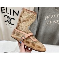 Alaia Fishnet High Ballet Flats Beige 2024