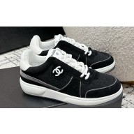 Chanel Suede Calfskin and Fabric Sneakers Black 2024
