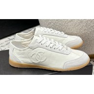 Chanel Calfskin & Suede Calfskin Sneakers G45996 White 2024
