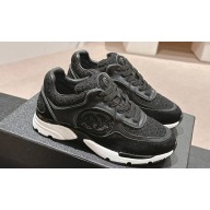 Chanel Wool Tweed, Calfskin & Suede Calfskin Sneakers G39066 Black 2024