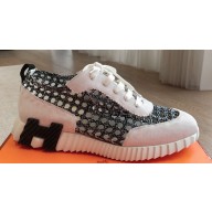 Hermes Bouncing Women/Men sneakers in printed braided silk 01 2024