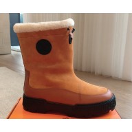 Hermes Journey Women/Men ankle boots in suede calfskin and calfskin Brown with shearling lining 2024