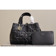Dior Medium Dior Toujours in Black Graphic Cannage Calfskin 2024