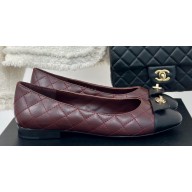 Chanel Calfskin & Lambskin Quilting Ballet flats G45879 Burgundy 2024