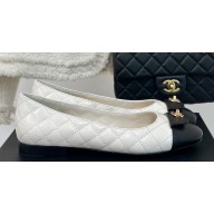 Chanel Calfskin & Lambskin Quilting Ballet flats G45879 White 2024