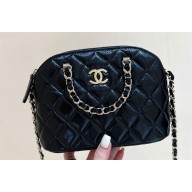 Chanel Shiny Lambskin & Gold-Tone Metal Small Tote Bag AS5130 Black 2024 (ORIGINAL QUALITY)