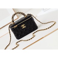 Chanel Shiny Lambskin & Gold-Tone Metal Clutch with Chain Bag AP4168 Black 2024