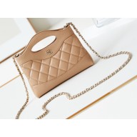 Chanel Shiny Lambskin & Gold-Tone Metal CHANEL 31 Nano Shopping Bag AP3656 Beige 2024