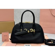 Miu Miu Aventure nappa leather top-handle bag 5BB169 Black 2024