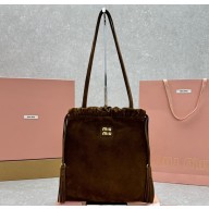 Miu Miu Joie suede bag 5BG303 Cocoa Brown 2024