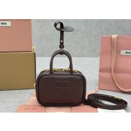 Miu Miu Leather micro bag 5NR036 Briarwood 2024