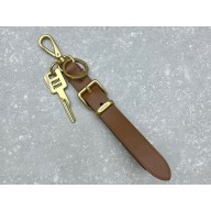 Miu Miu Leather key ring trick 5TT176 Cognac 2024