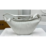 Lemaire Small Croissant grain leather Shoulder Bag 8820 White