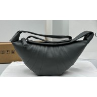 Lemaire Small Croissant grain leather Shoulder Bag 8820 Gray
