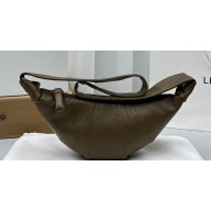Lemaire Small Croissant grain leather Shoulder Bag 8820 Brown