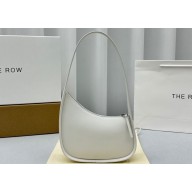 The Row Half Moon Bag in Smooth leather White