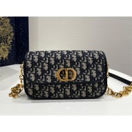 Dior 30 Montaigne Avenue Bag in Blue Oblique Jacquard 2023