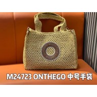 Louis Vuitton OnTheGo MM Tote Bag in Beige Raffia Straw M24723 2024 