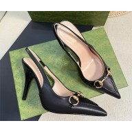Gucci Women's Horsebit slingback pump 782408 black 2024