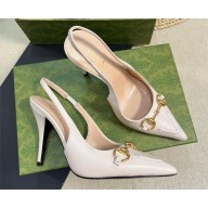 Gucci Women's Horsebit slingback pump 782408 white 2024